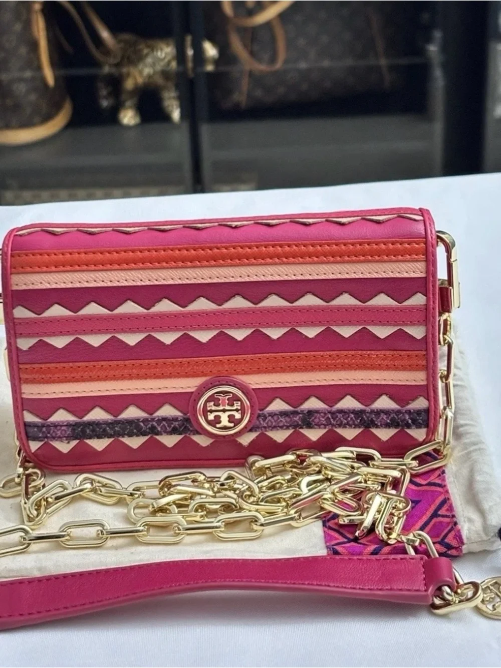 Tory Burch Robinson Zig Zag Crossbody Bag.